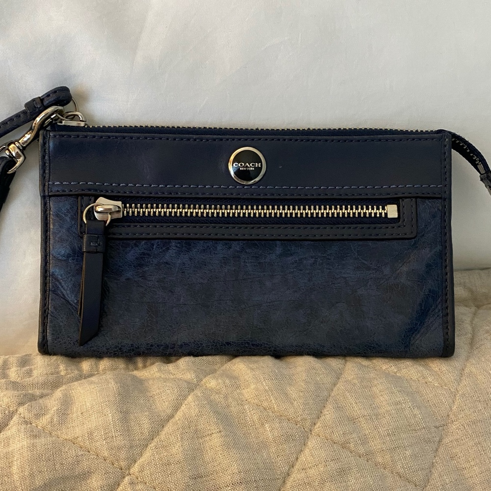 COACH Blue Wallet Wristlet